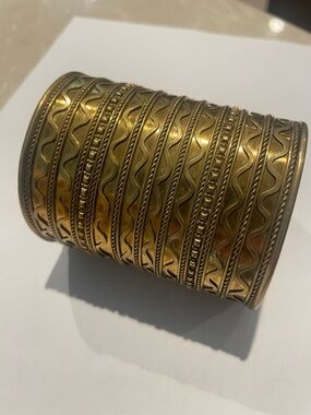 Brass Wide Cuff Bracelet